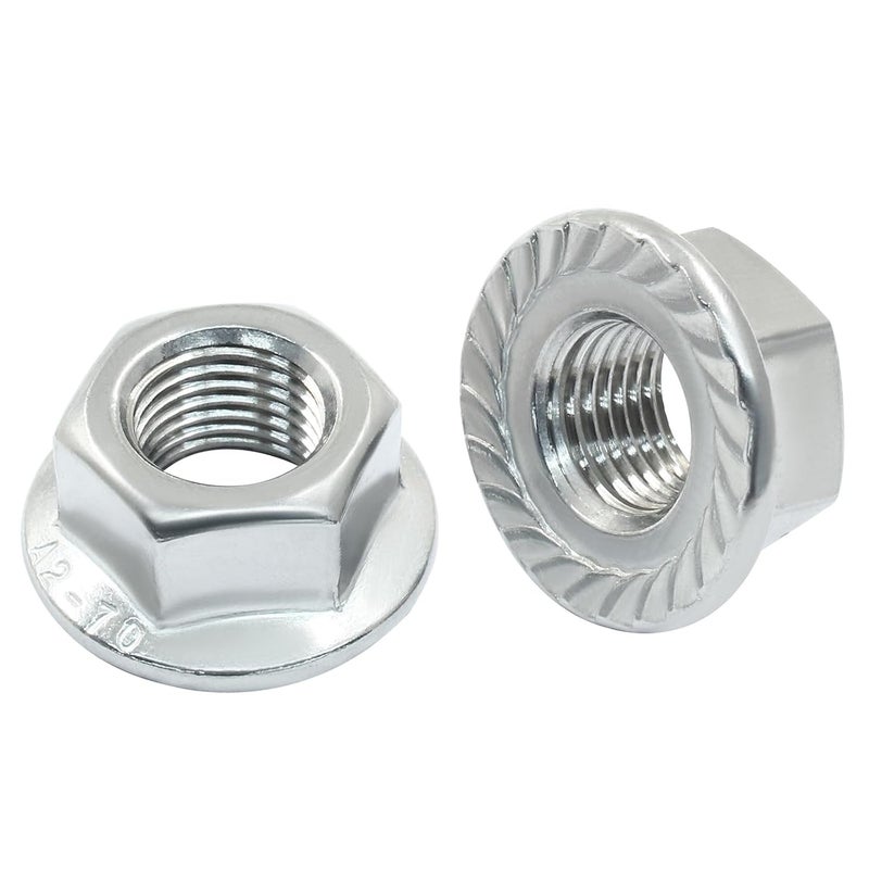 Dijedev M12/1.25mm Serrated Flange Hex Nuts, 5Pcs Hexagon Flange Nuts, 304 Stainless Steel 18-8, Full Thread, Hex Drive - Image 5